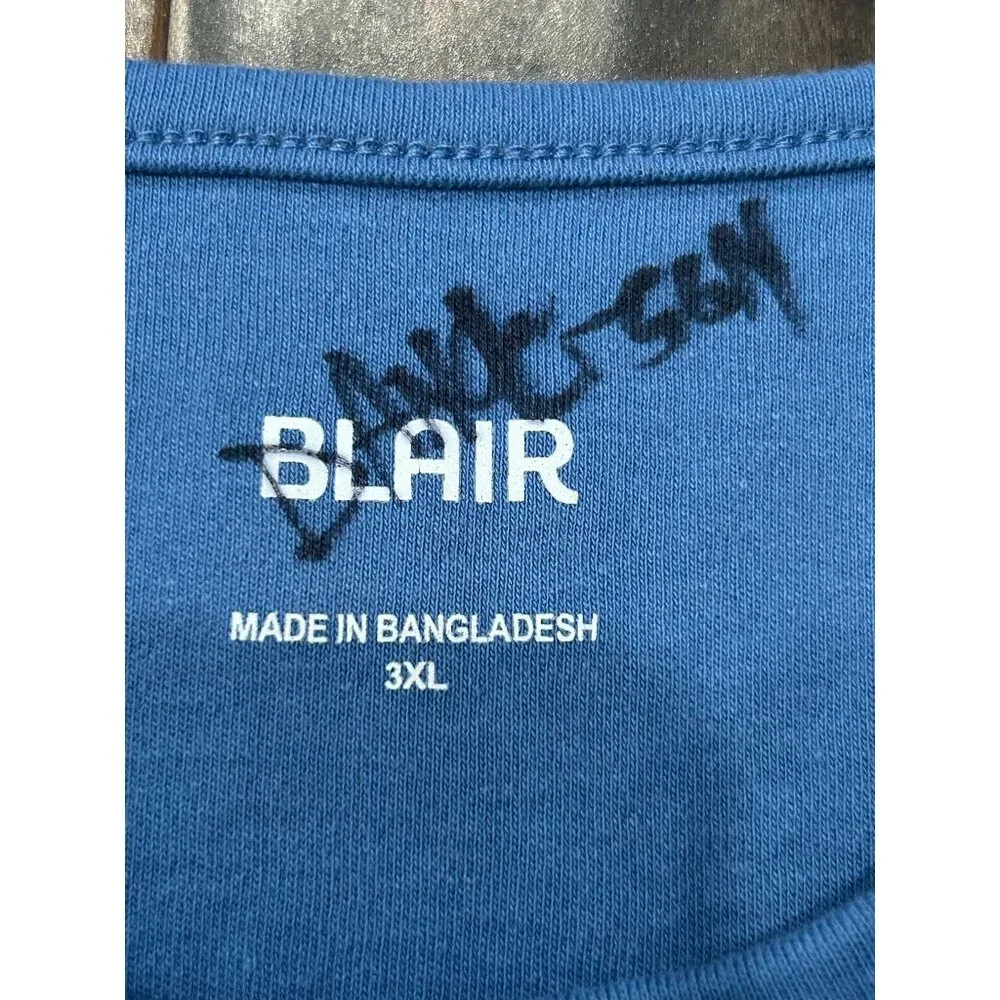 Blair Sleeveless Tank Top Blue Plus Sz 3XL Crewneck Cotton Blend Essentials - Picture 5 of 10